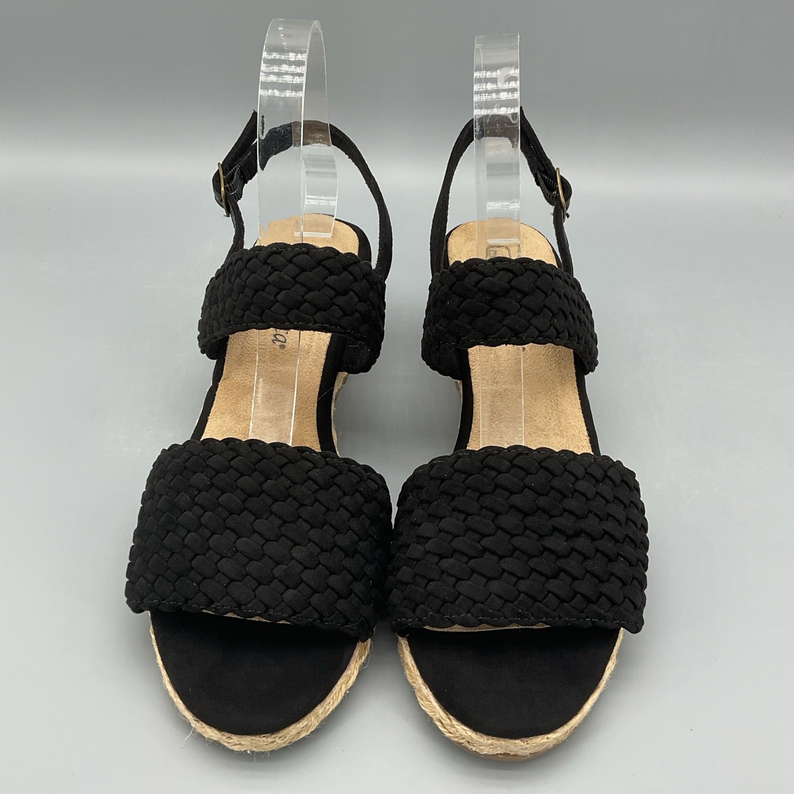 NEW Bella Vita Women’s Mariella Espadrille Wedge Sandals Black Size 9M