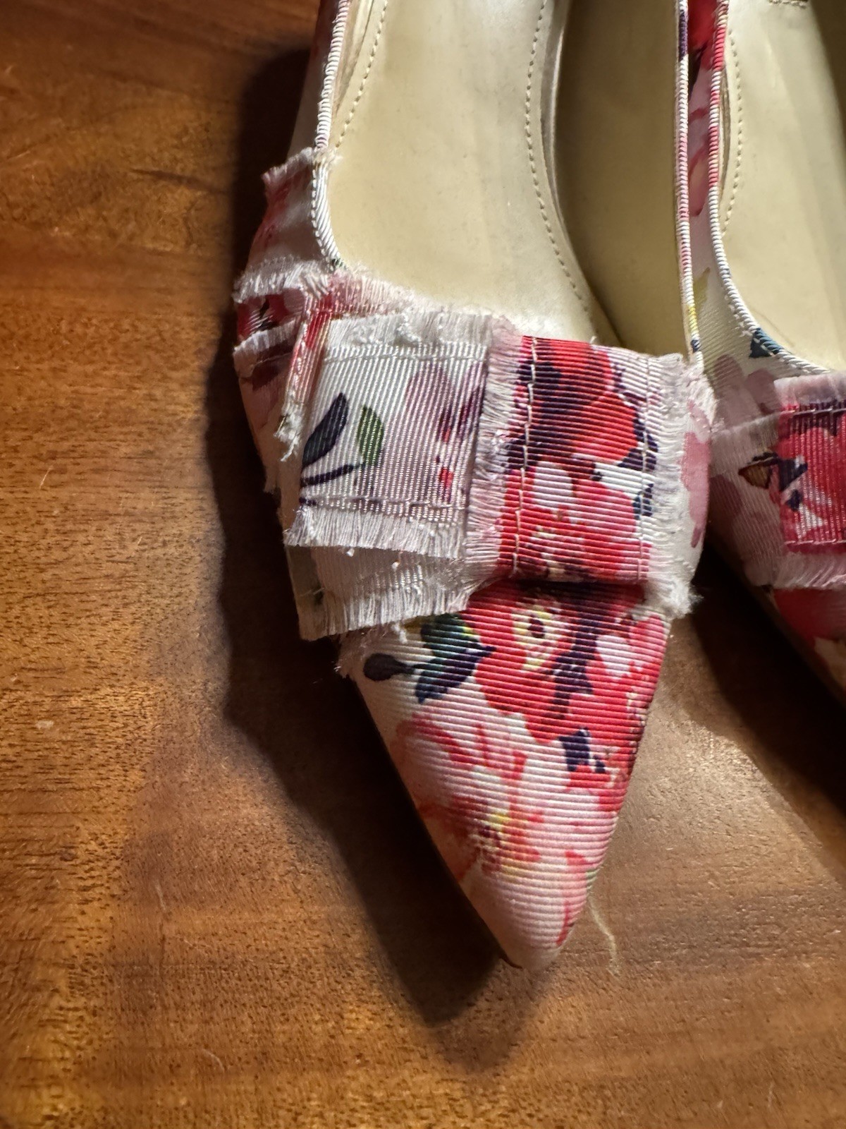 Nine West Women’s Pink Floral Print Fabric Pointed Toe Pump Heels Sz 10M
