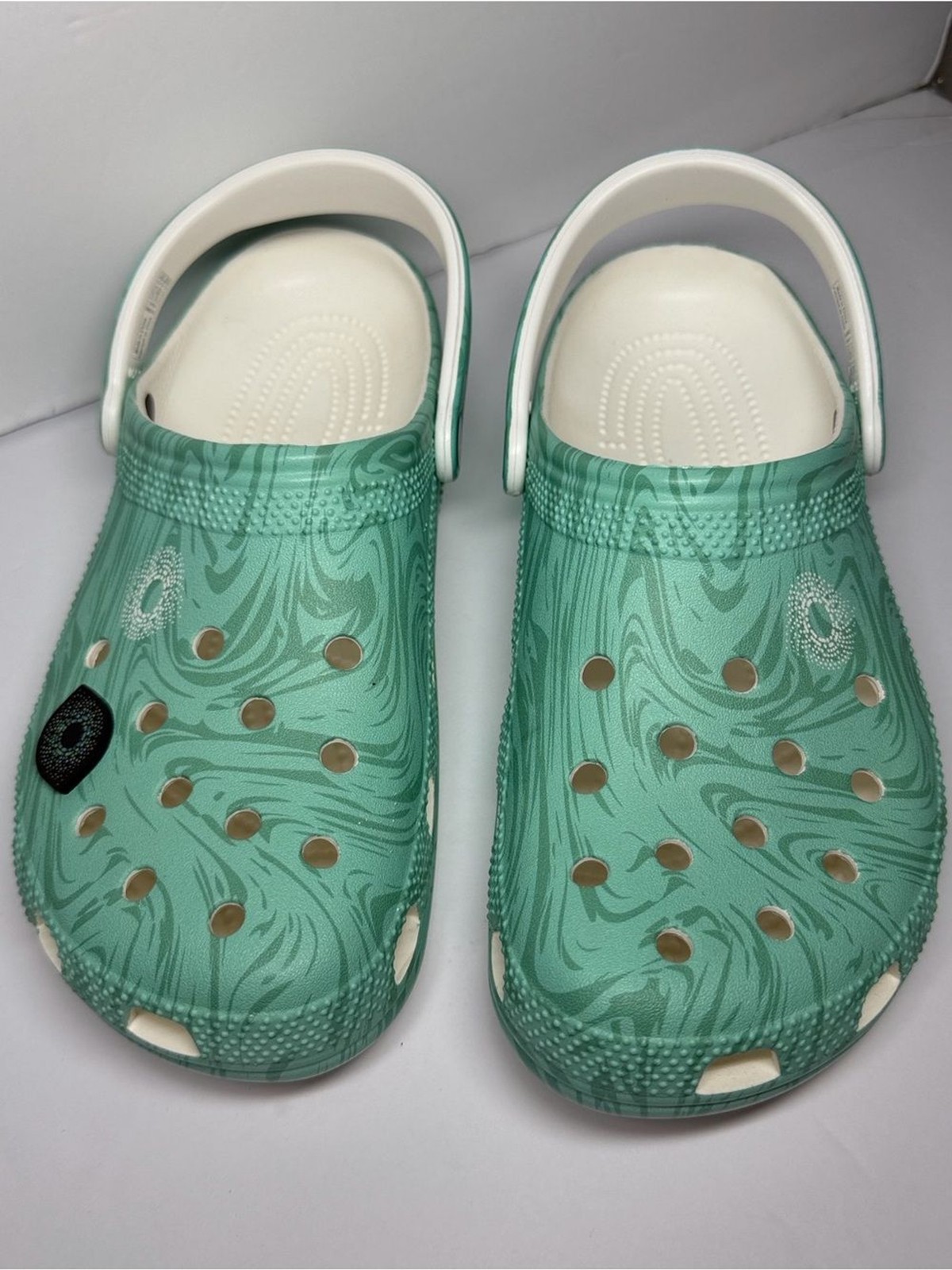 Crocs Classic Marbled Clog Aqua Green White Unisex Size M9 W11
