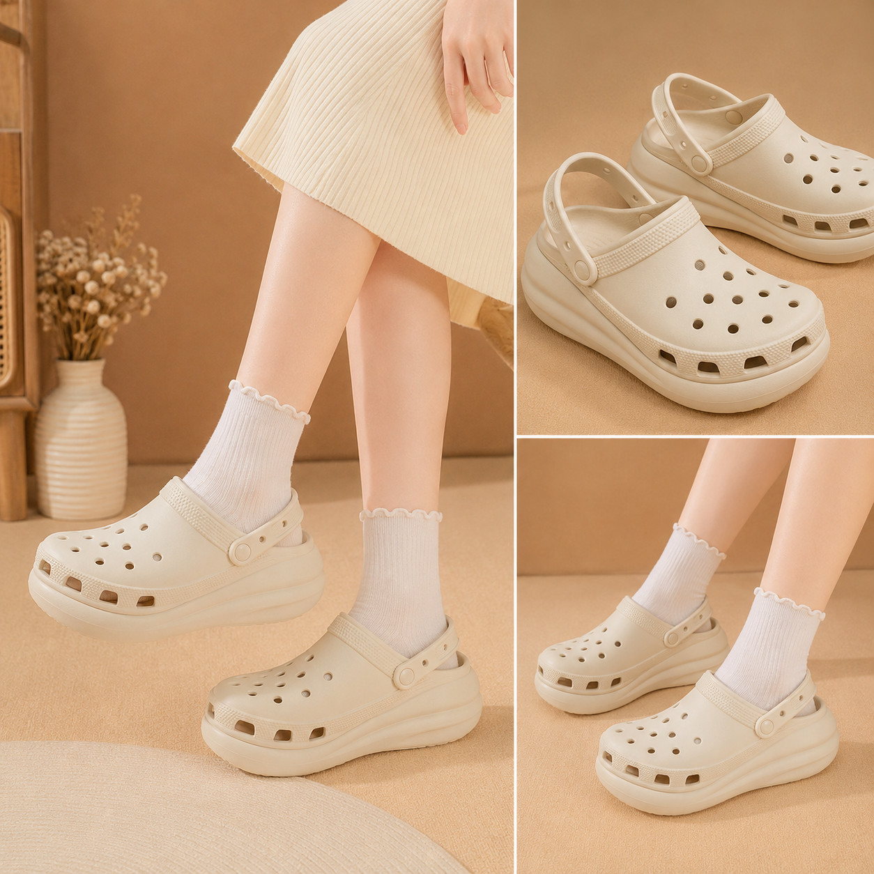 Crocs Crush Platform Clogs Lightweight Water-Friendly Elevated Casual