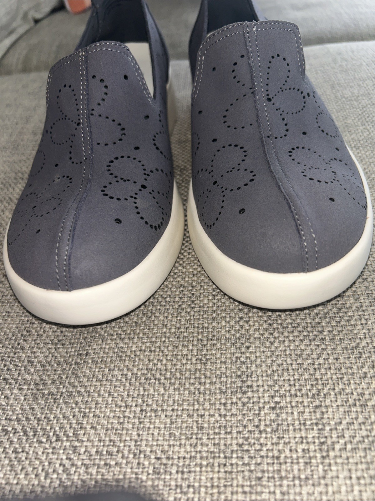 OTBT Coexist Grey Platform Sneakers Slip On Floral Perforations Women’s 8.5 M
