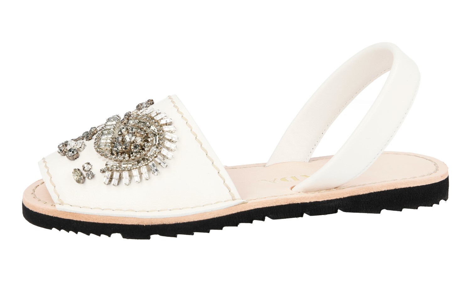 PRADA Leather Crystal Embroided Slides Mules Sandals 1X180G – US 6.5 EU 36,5