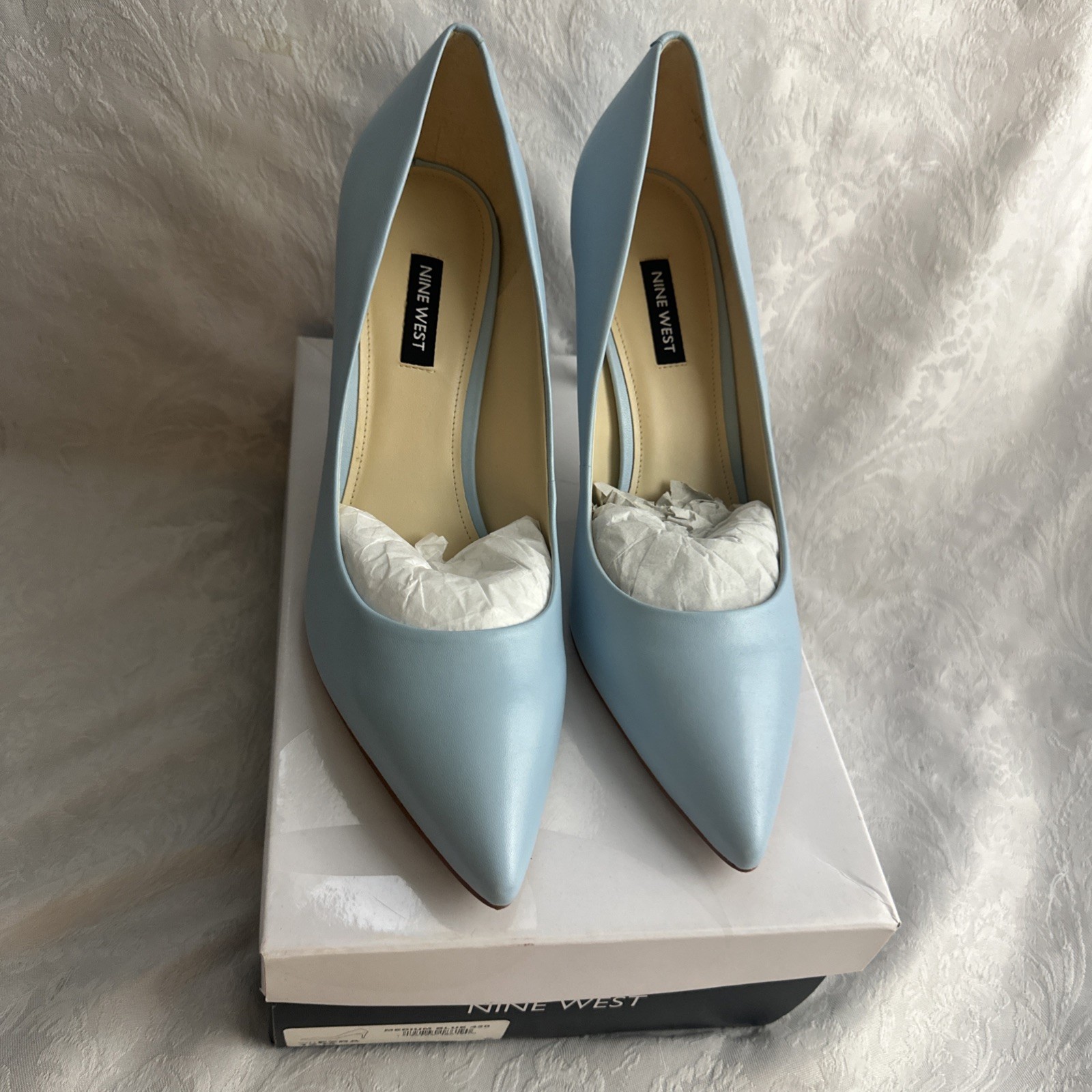 NINE WEST EZRA POINTED TOE PUMPS MEDIUM BLUE 420 SZ 12 MED BNIB