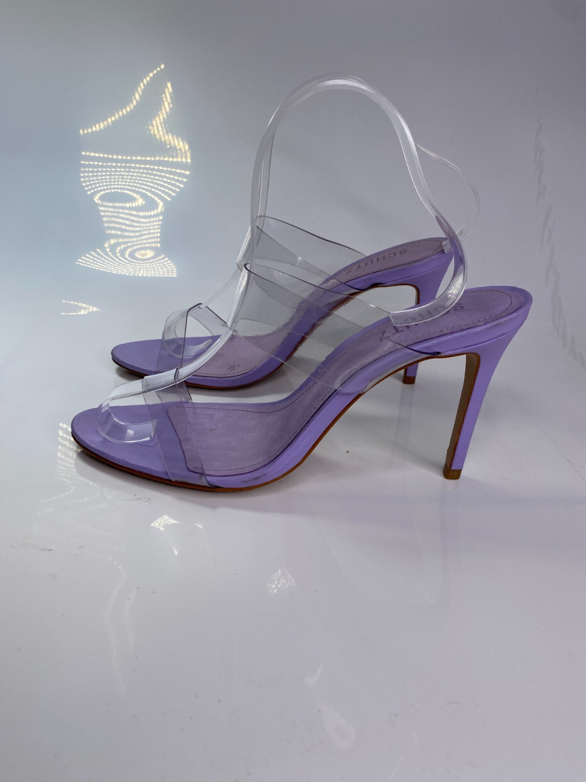 Schutz Women’s Purple Leather Heeled Sandals – Ariella Sz 8.5