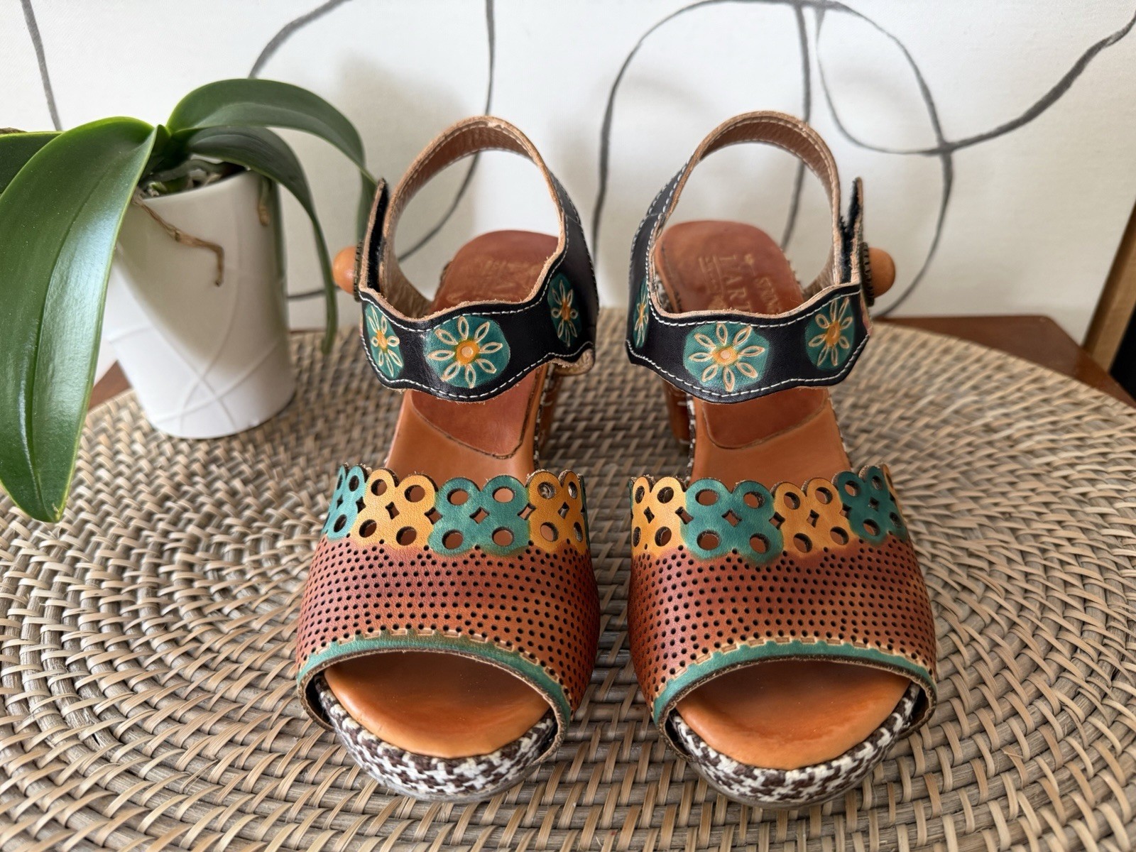L’Artiste By Spring Step Jive Boho Chunky Festival Sandals Shoes Womens 36/ 6
