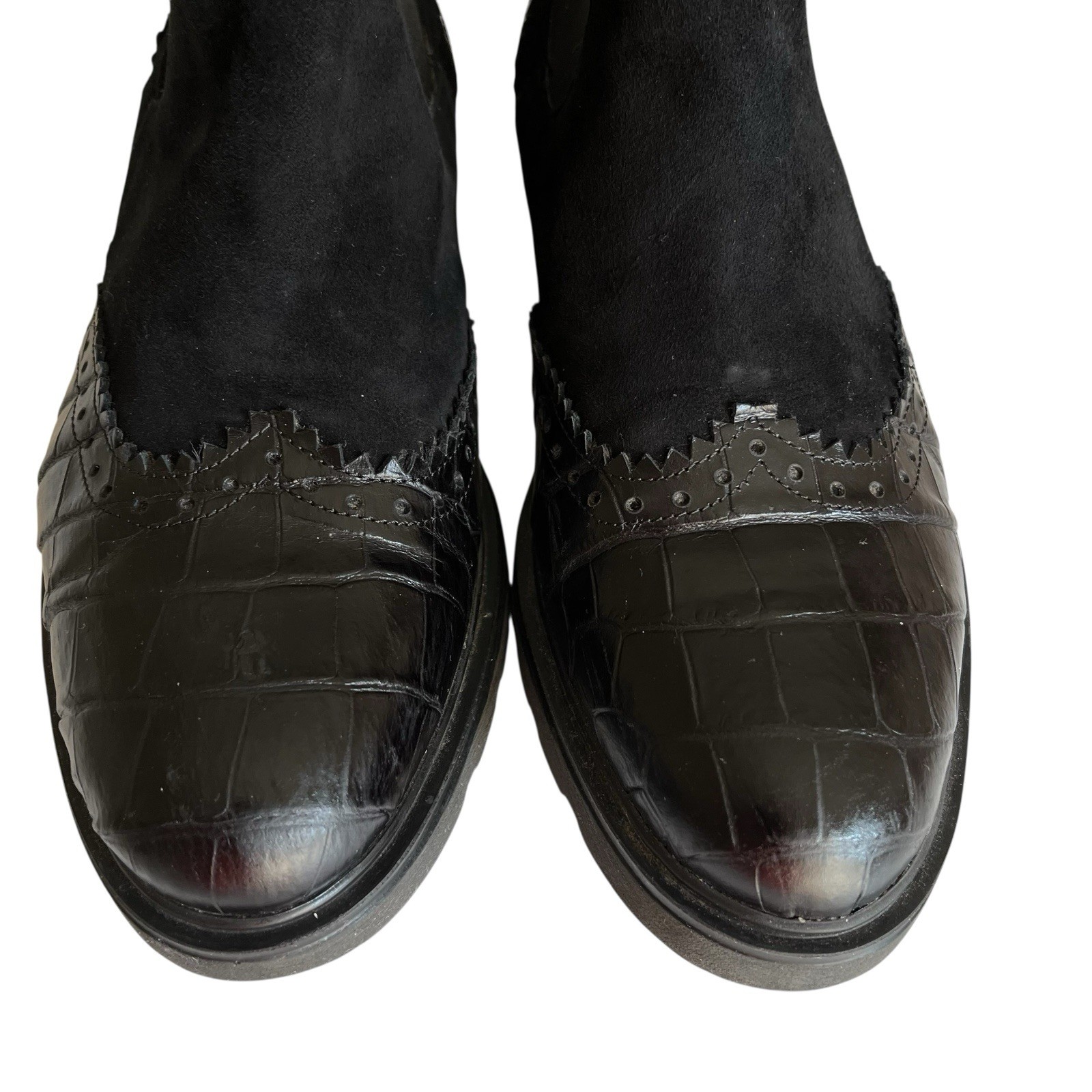 Michele Lopriore Parigi Black Suede/Leather Chelsea Boot Sz EU40 US 9