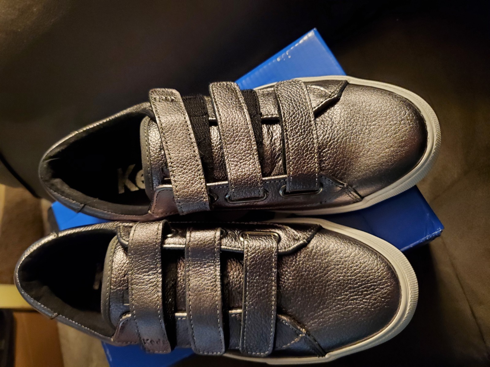 NEW Keds Jump Kick V Gunmetal Hook loop Womens Silver Sneaker Shoe size 9 M NIB