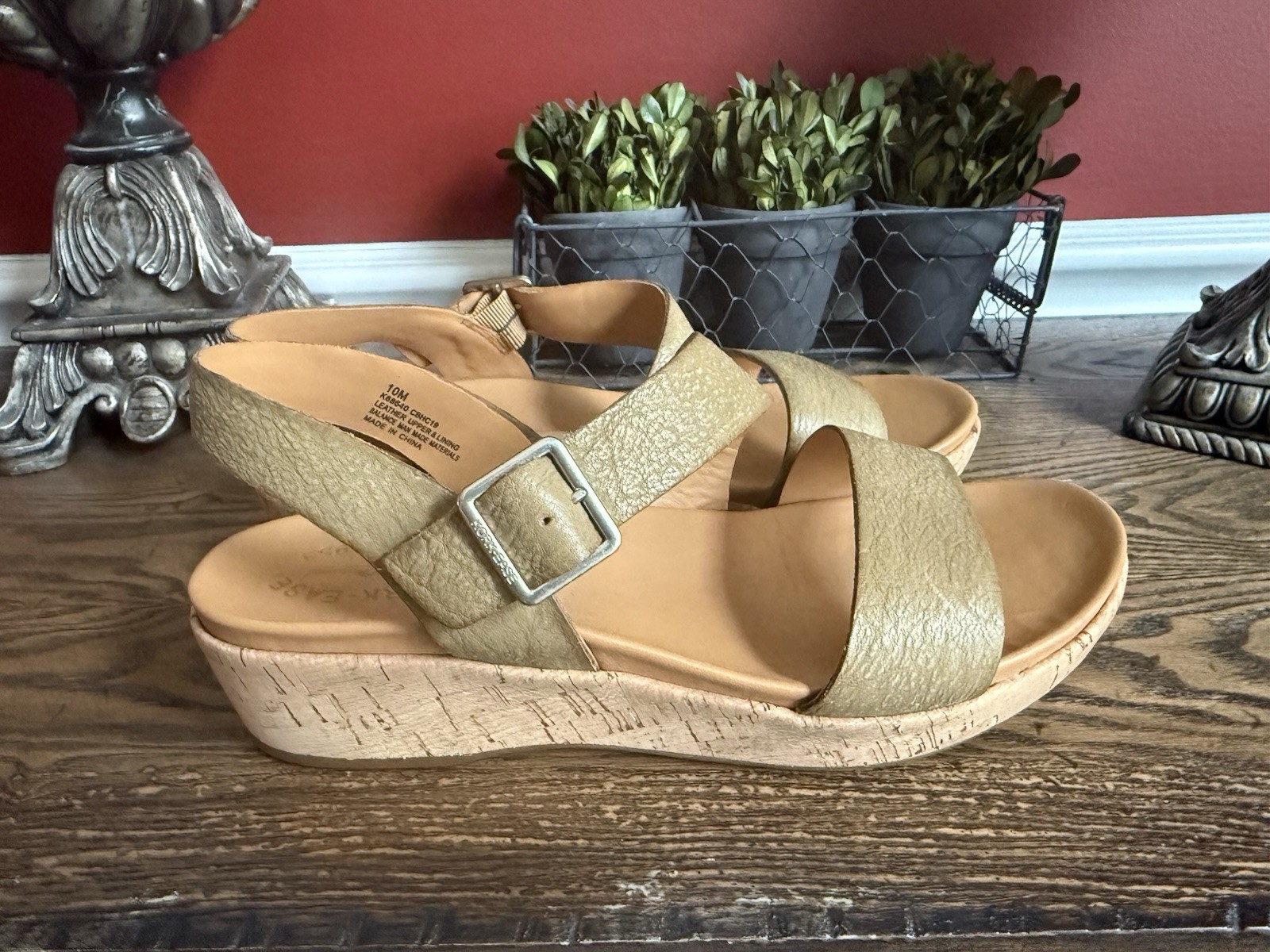 Kork Ease Leather Wedge Sandals 10