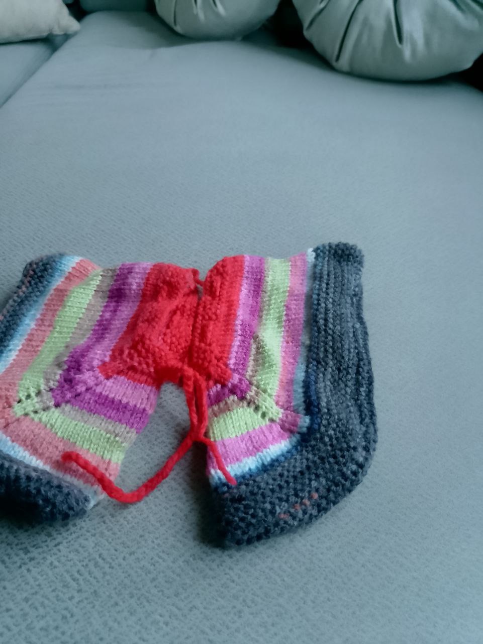 Soft Crochet House Slippers – Handmade Knit Wool Booties Hand-Knitted Multi