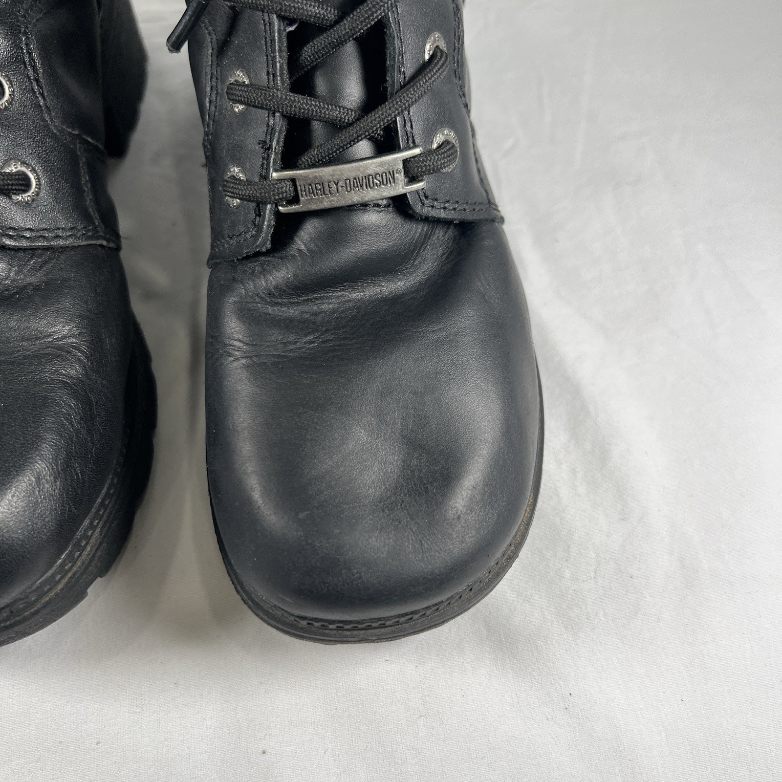 Harley Davidson Women’s Black Combat Biker Boots Grunge Goth Y2K 8M