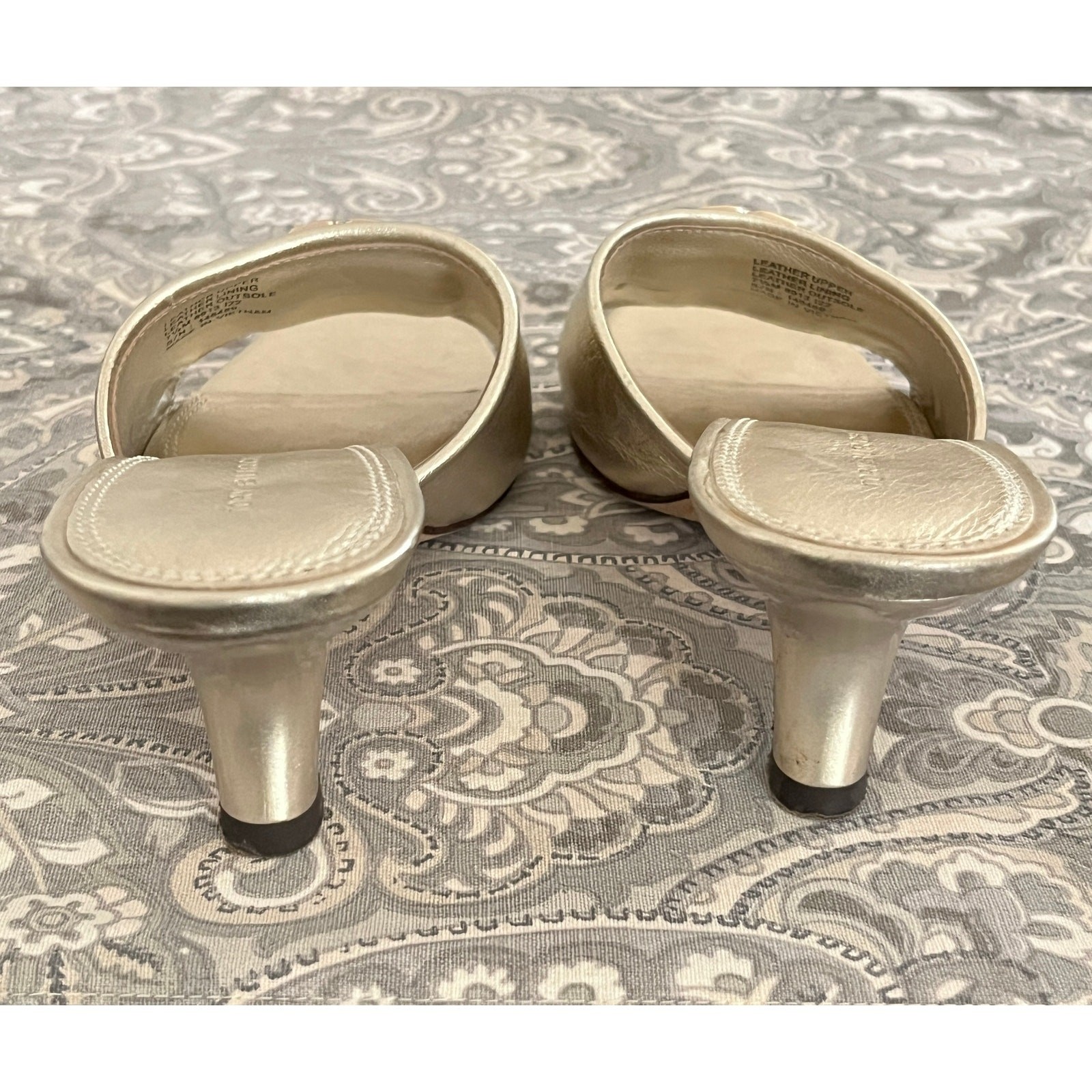 Tory Burch Eleanor Metallic Gold Medallion Mule Sandals sz 7.5