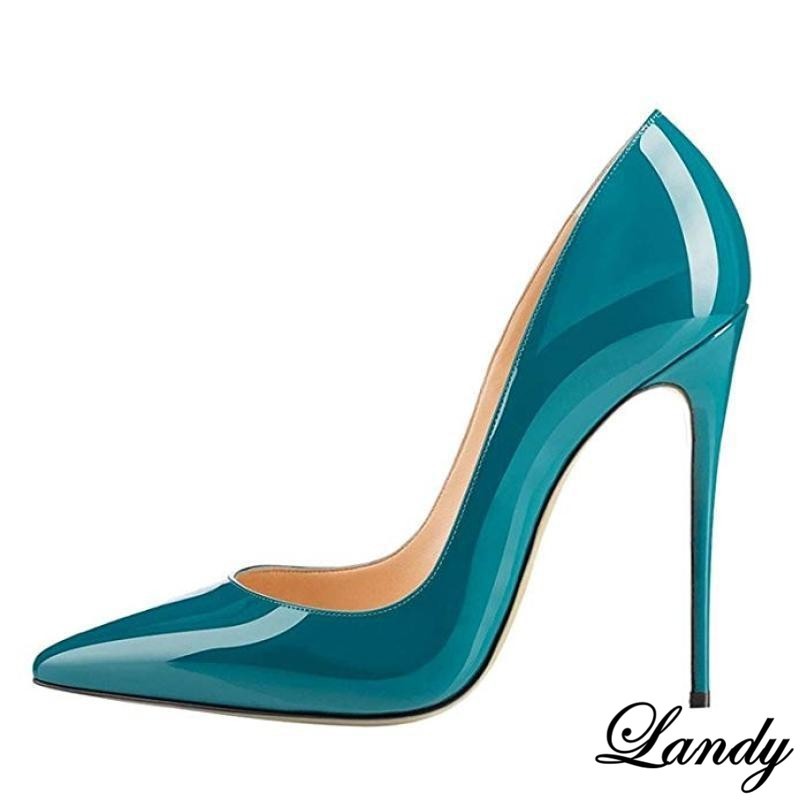 Womens High Heel Stiletto Pointed Toe Shiny Faux Leather Party Shoes Banquet Hot