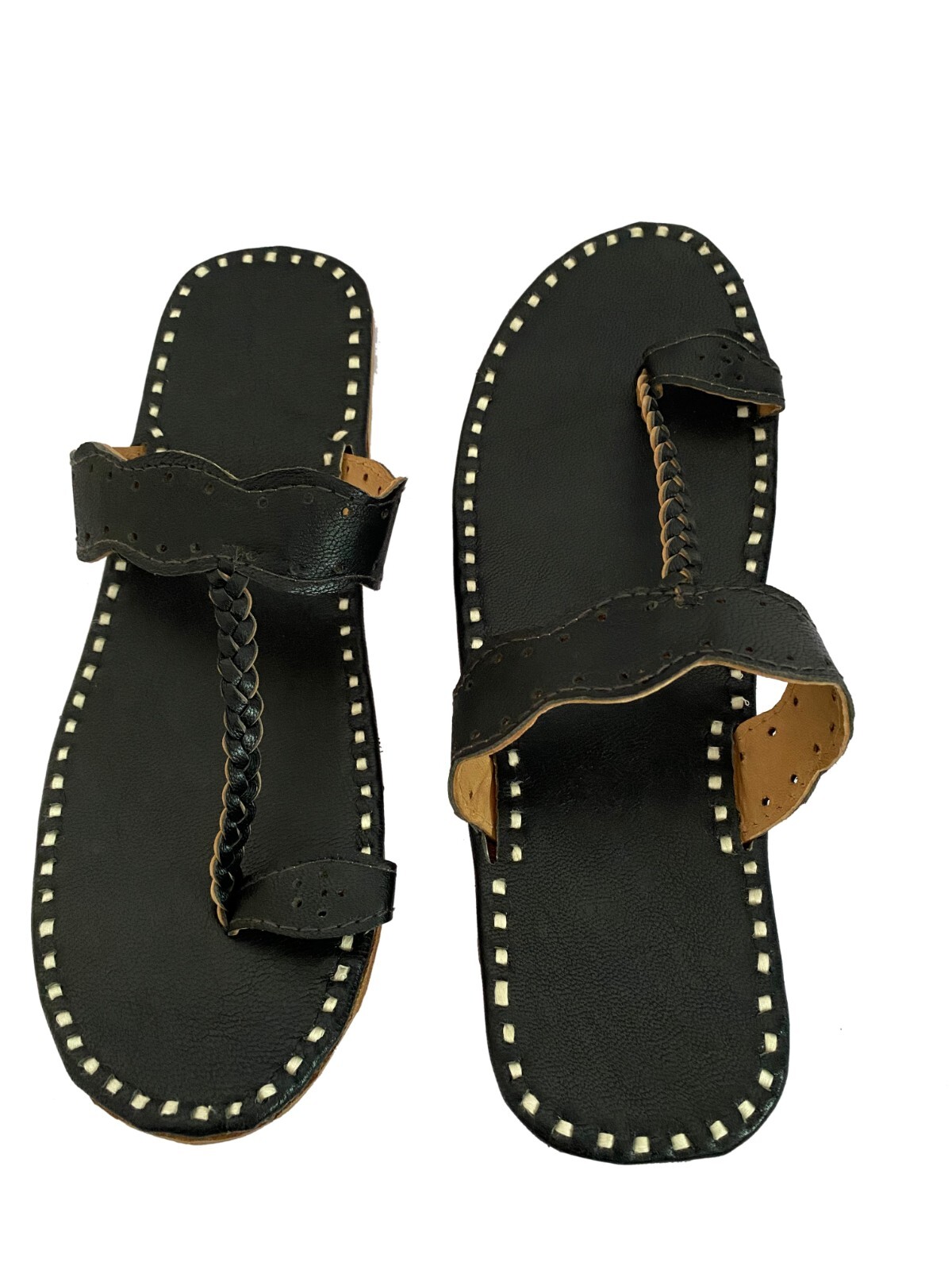 Womens Genuine Black Leather Daily Wear Casual Dress Sandals Slippers Girls Shoe