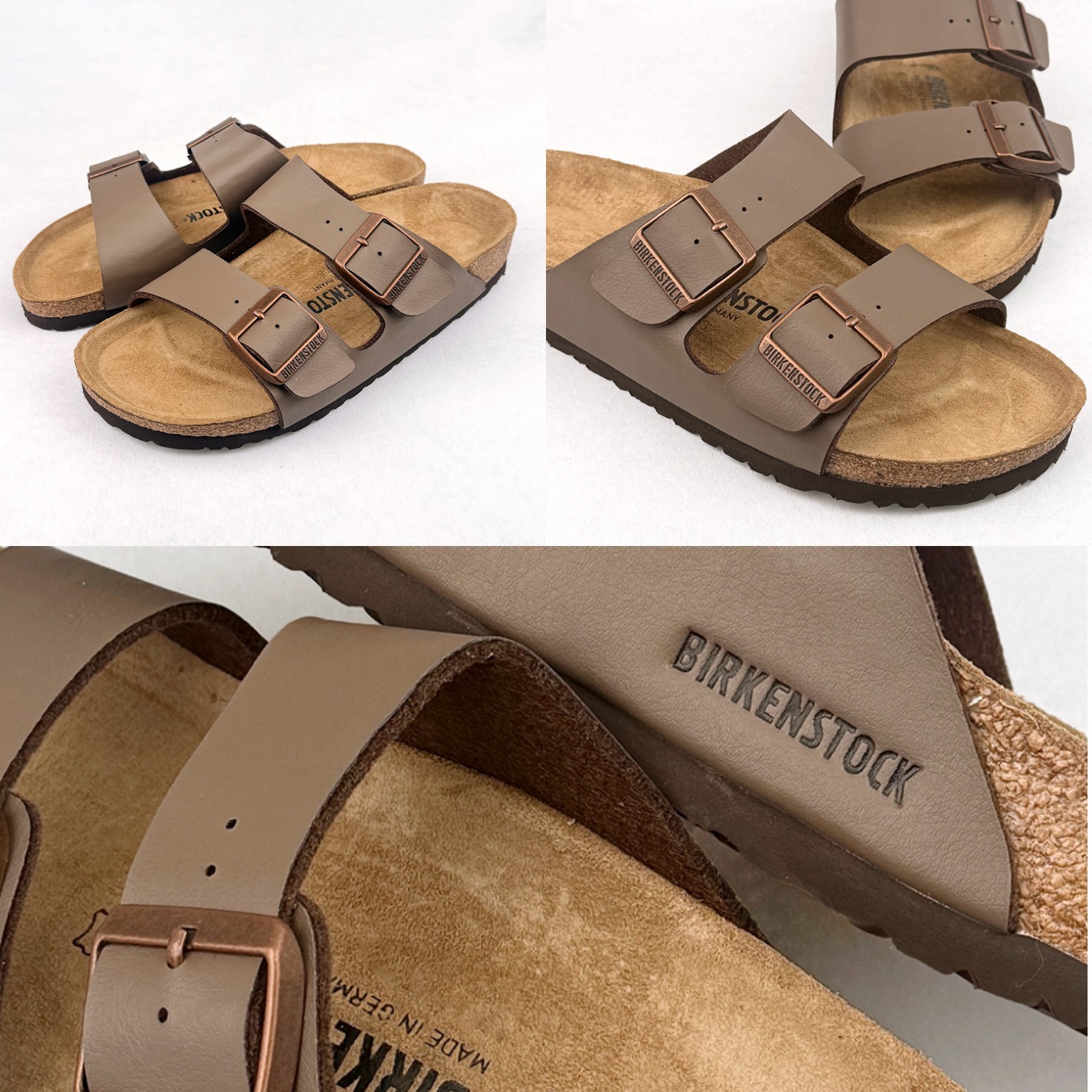 Birkenstock Arizona Birko-Flor Men’s/Women’s Mocha Leather Casual Sandals