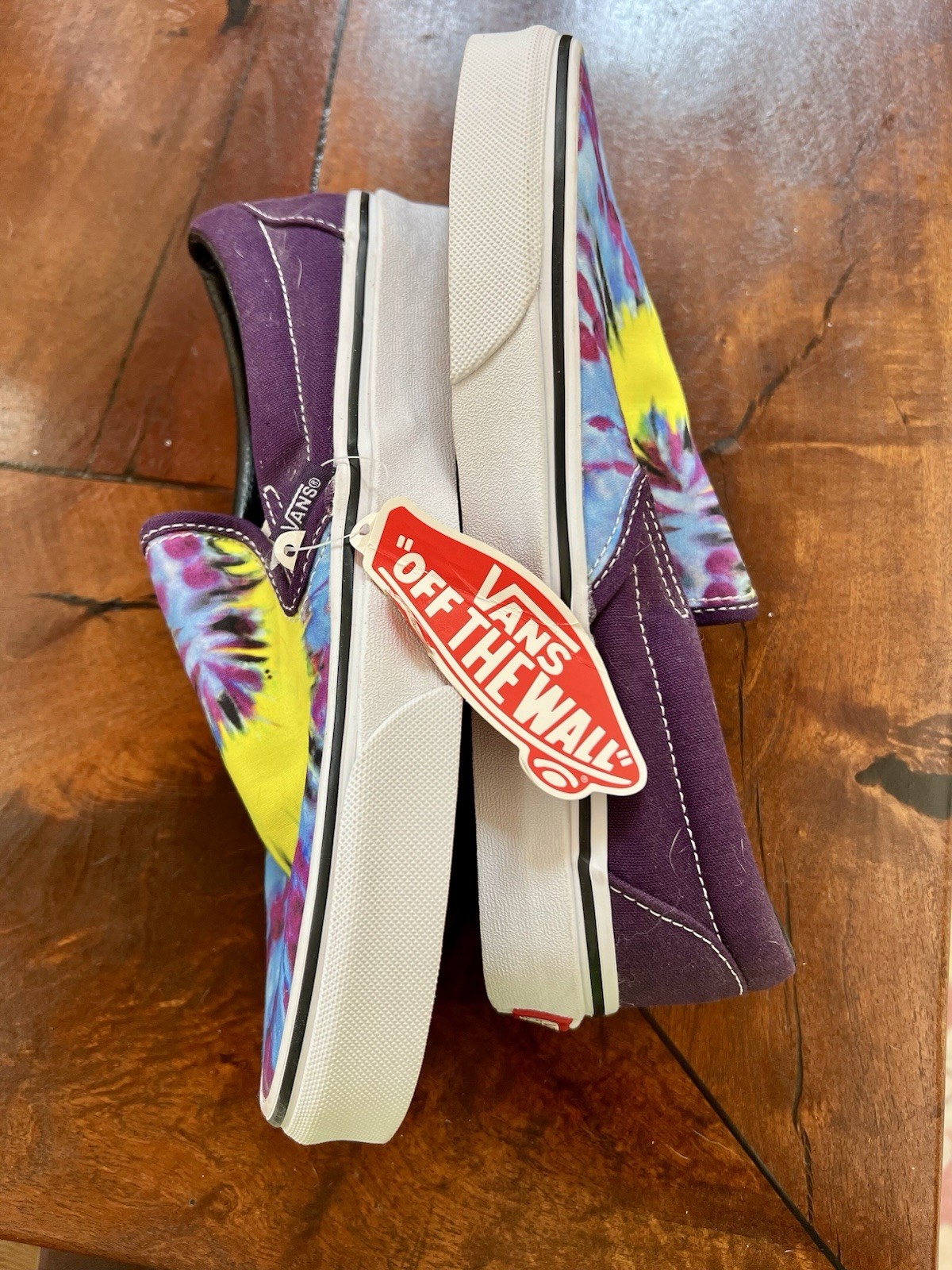 NWT VANS Tie Dye Slip On Skate Shoes Men 6 Women 7.5