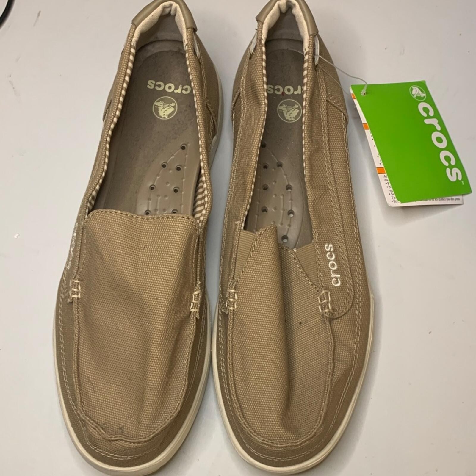 CROCS Khaki/Stucco Canvas Women’s Loafers