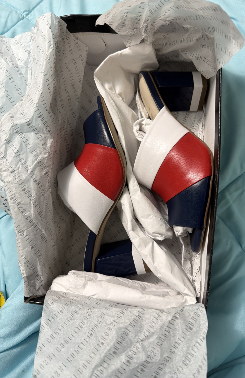 Capelli Rossi Brazil Women’s Size 37 (US 7.5) Navy Red White Slide Sandals NWT