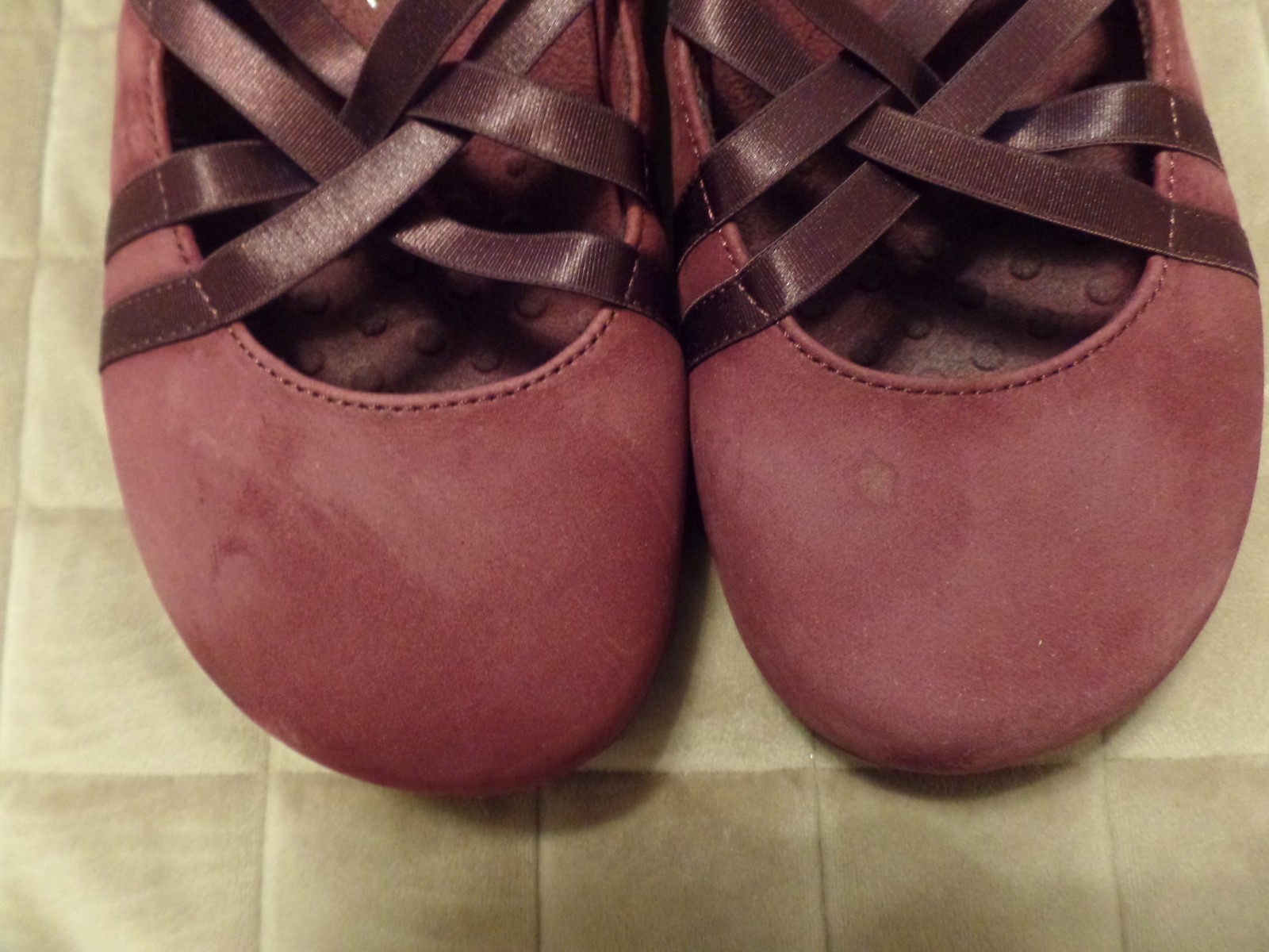 Womens,VIONIC, Claire Suede Slip-on Elastic Straps,Burgundy,US 8/UK6/EU39,Ex Con