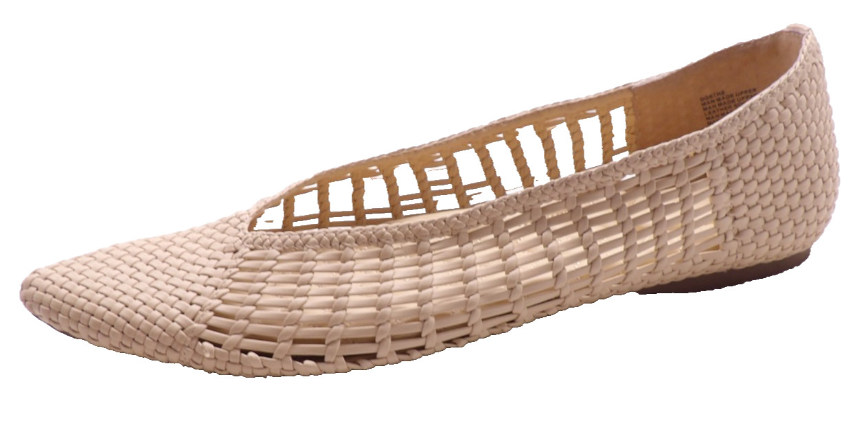BIRDIES The Goldfinch Sz 12 Dawn Woven Slip-On Pointed Toe Flats Creamy Beige
