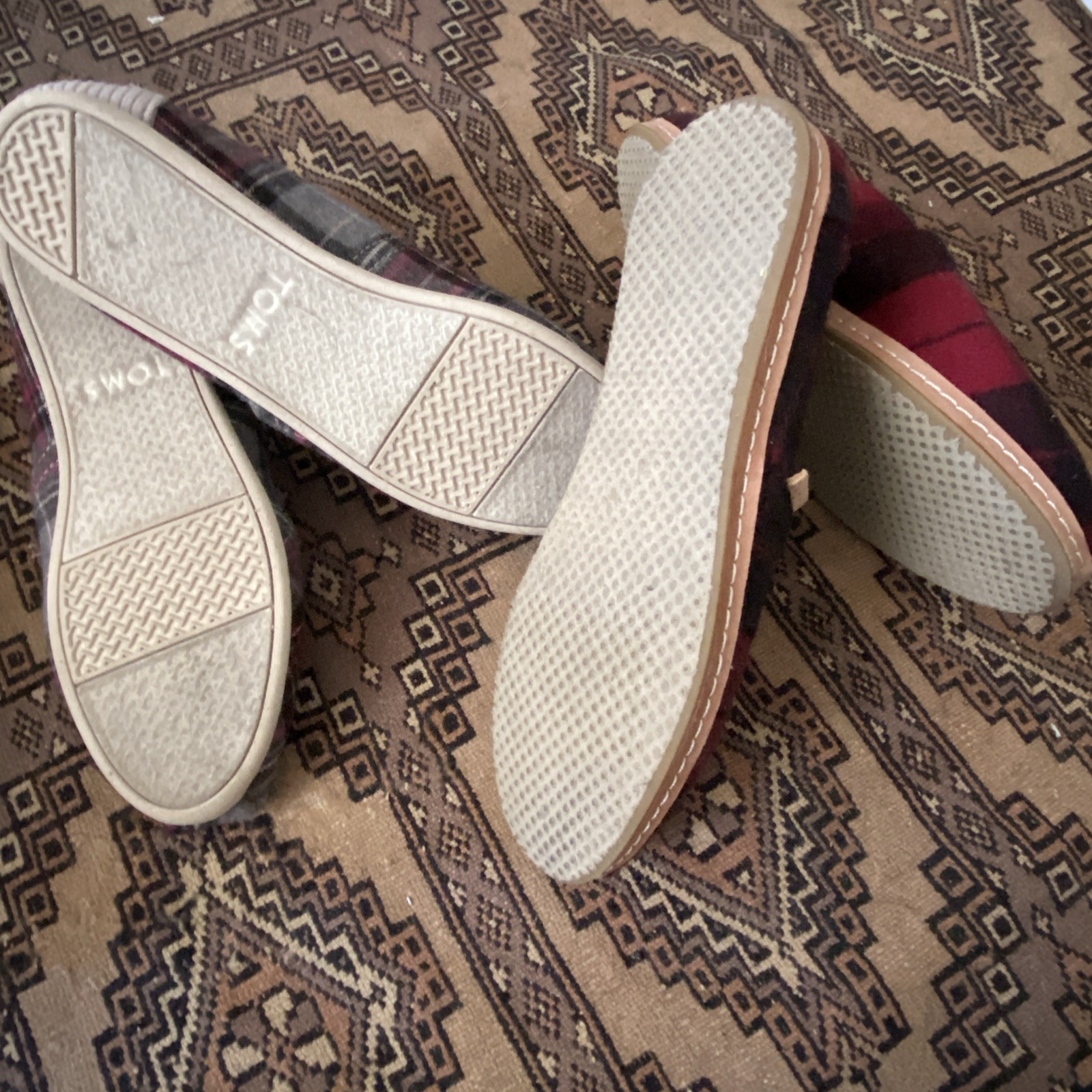 Tom’s In Plaid, Size W 7.5 ( priced for 2 pairs as shown to be shipped together)