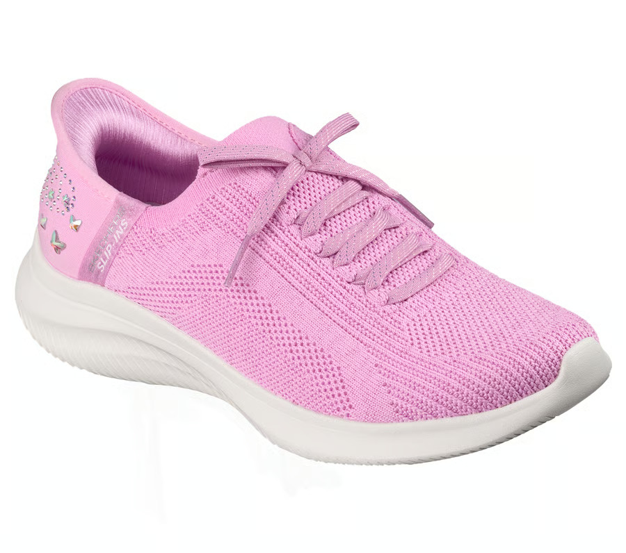 Skechers Shoe Women Comfort Pink Slip Ins Casual Rhinestone Memory Foam 150810