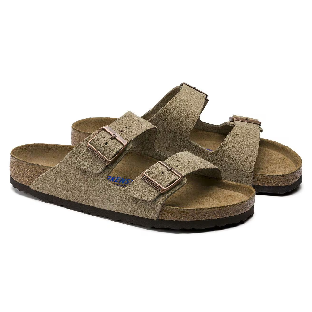 Birkenstock Arizona Soft Footbed Suede Leather Unisex Sandals Taupe EU37-45