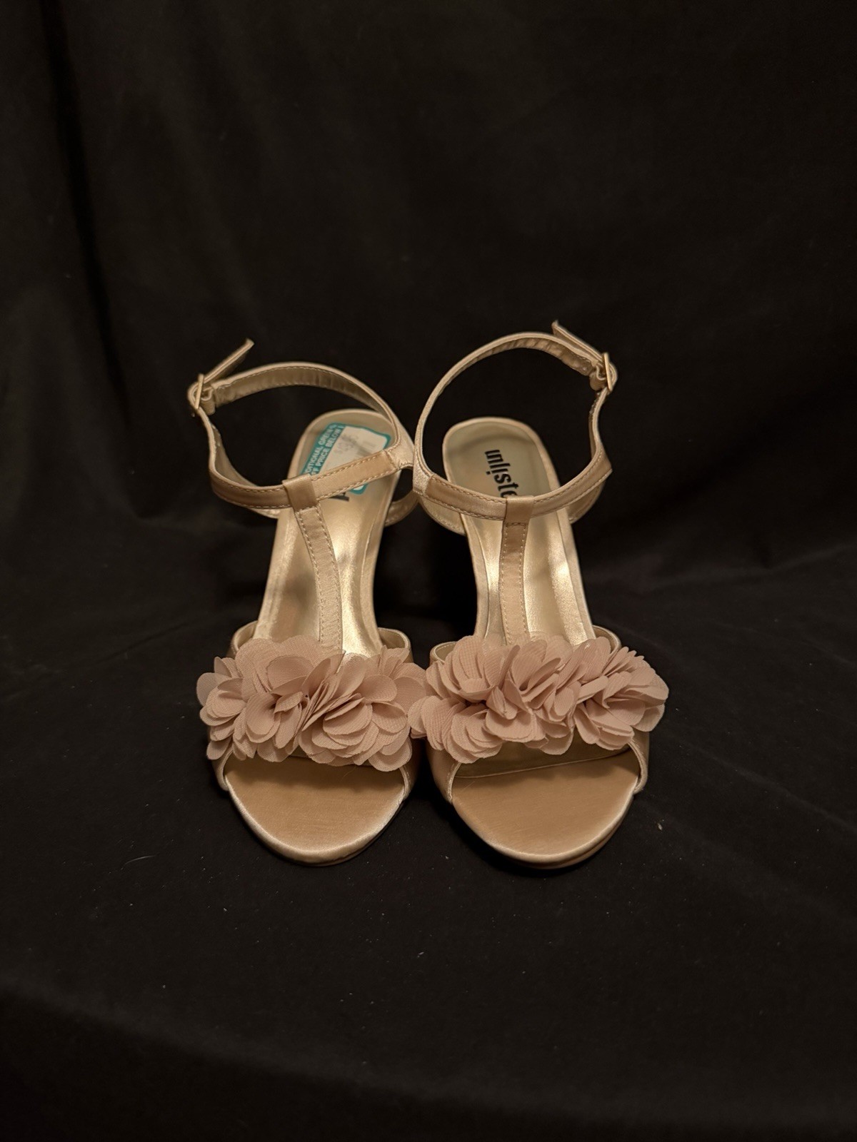 Unlisted Women’s Wedge – Size 6 1/2 – Champagne Metallic Strappy Heels