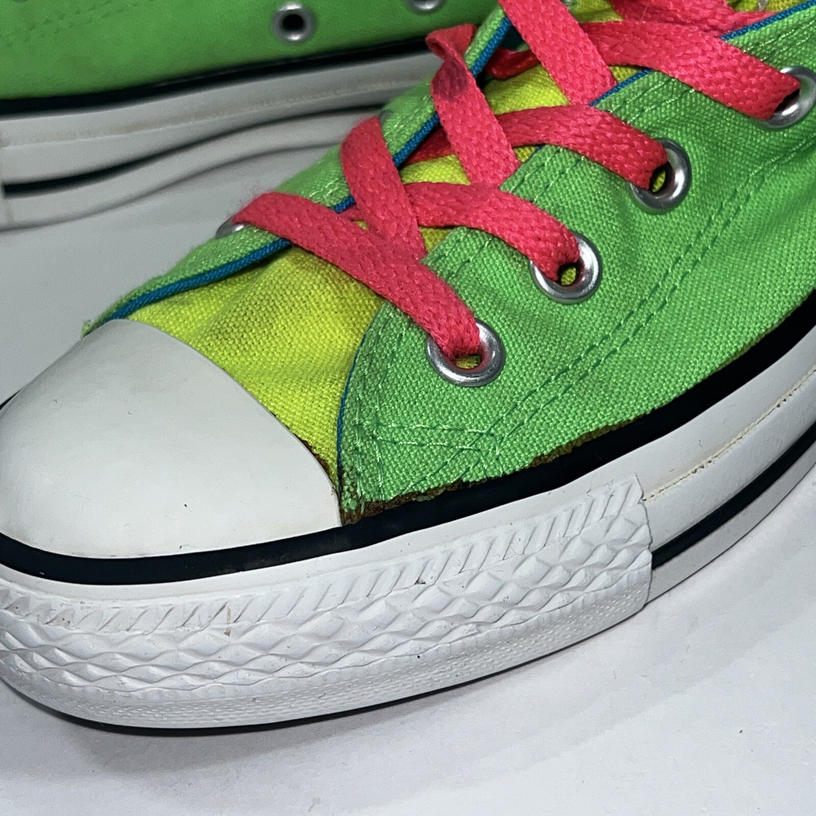 Converse All Star Green Yellow Aqua Mens 4 Womens 6 Running Sneaker Shoe Walk