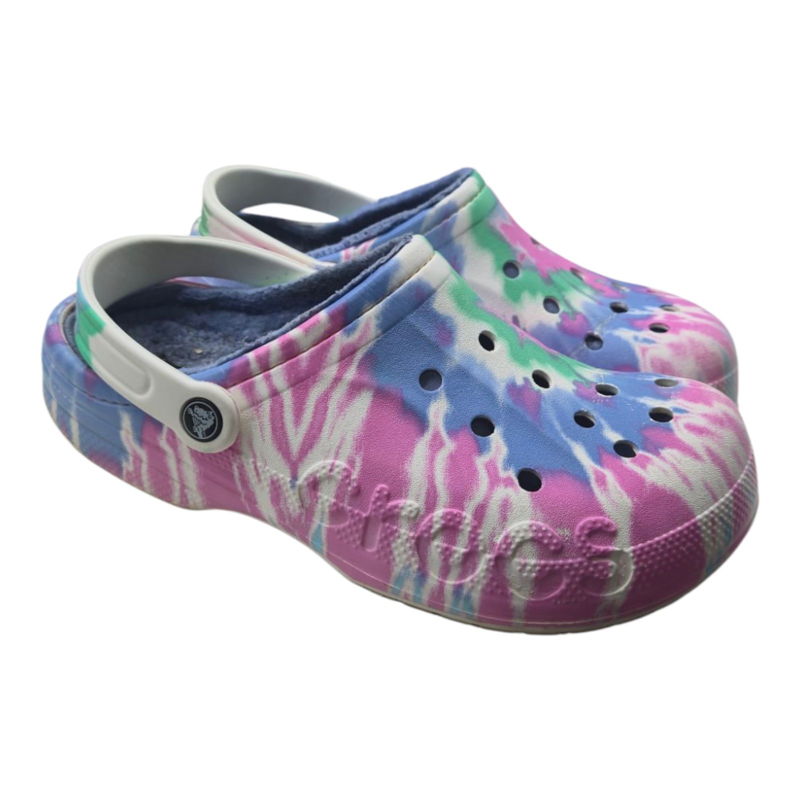 Crocs Shoes M8/W10 Baya Lined Tie dye Graphic Clog Pink Lemonade Dual Comfort