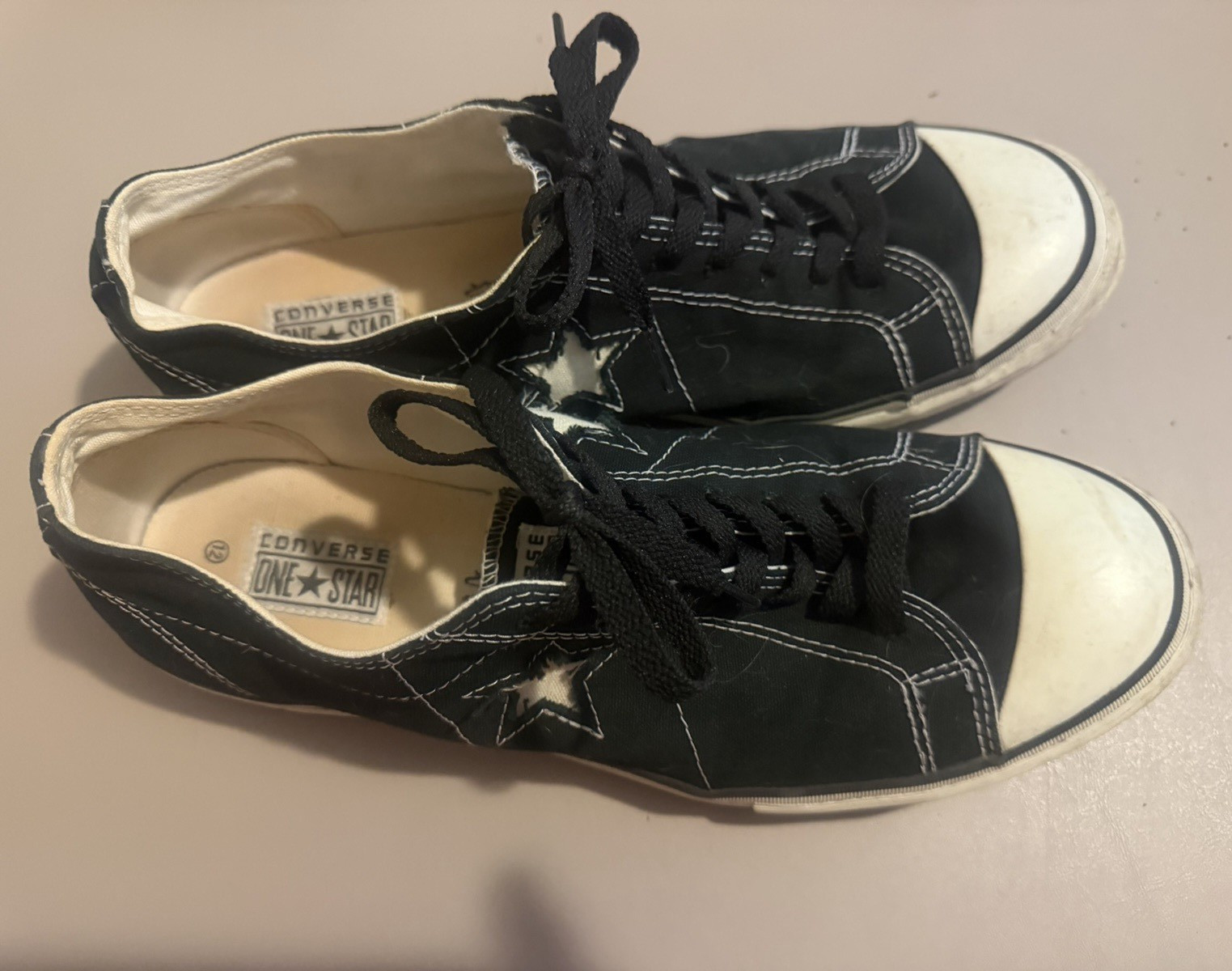 Converse One Star Low Top Lace-Up Sneakers Black/White Unisex Adults