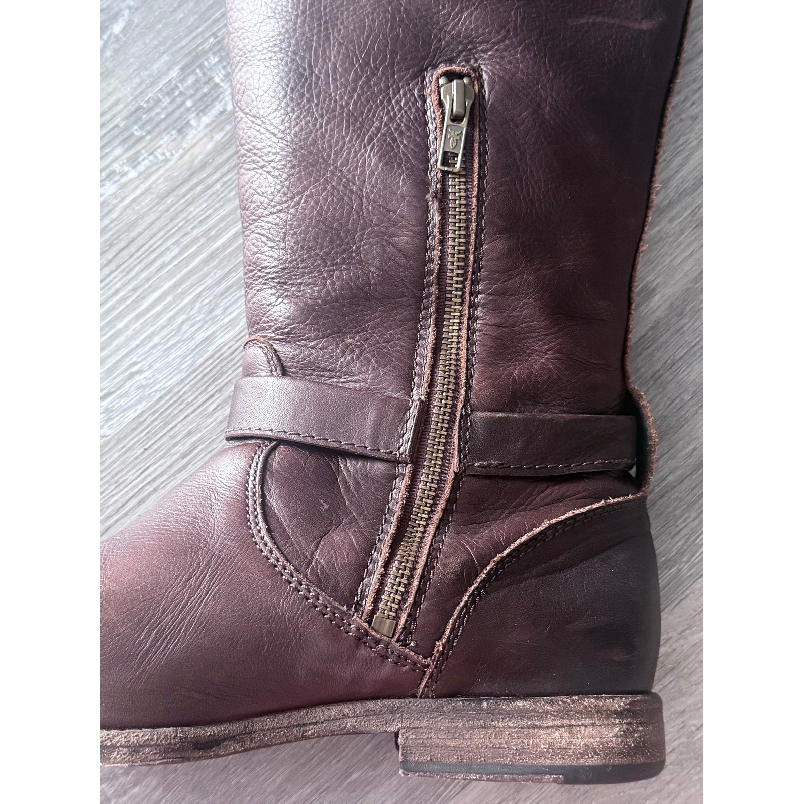FRYE dark brown 100% leather knee high Phillip equestrian riding boots sz 10 B