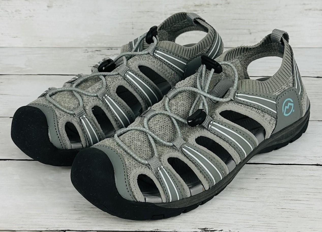 Magellan Outdoors Sandals Womens Size 8 Gray Adjustable Vented Closed Toe Hiking