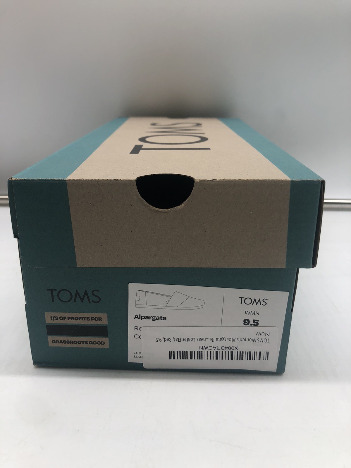 TOMS Women’s Alpargata Loafer Flat Red Recycled Cotton Canvas Size 9.5 New *