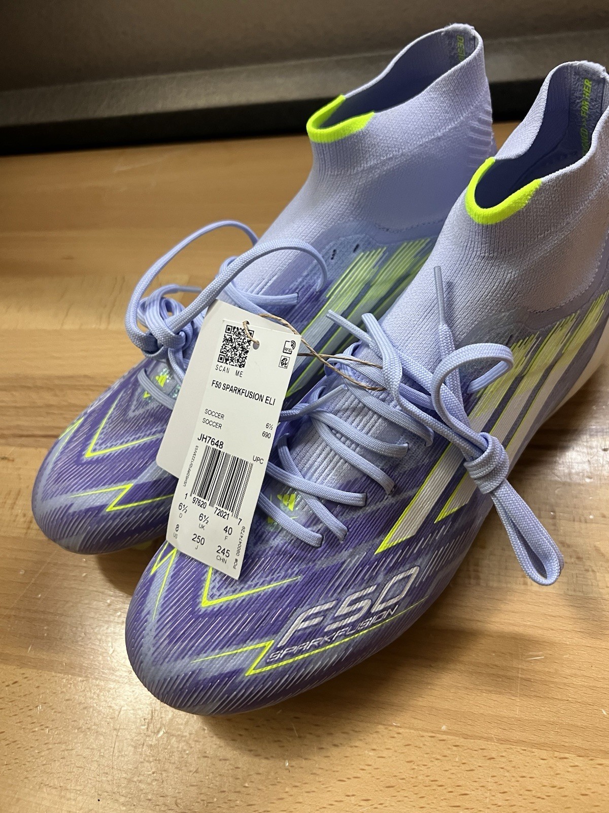 $260 Adidas F50 Sparkfusion Elite Mid FG Soccer Cleats Violet Women’s 8 / Mens 7