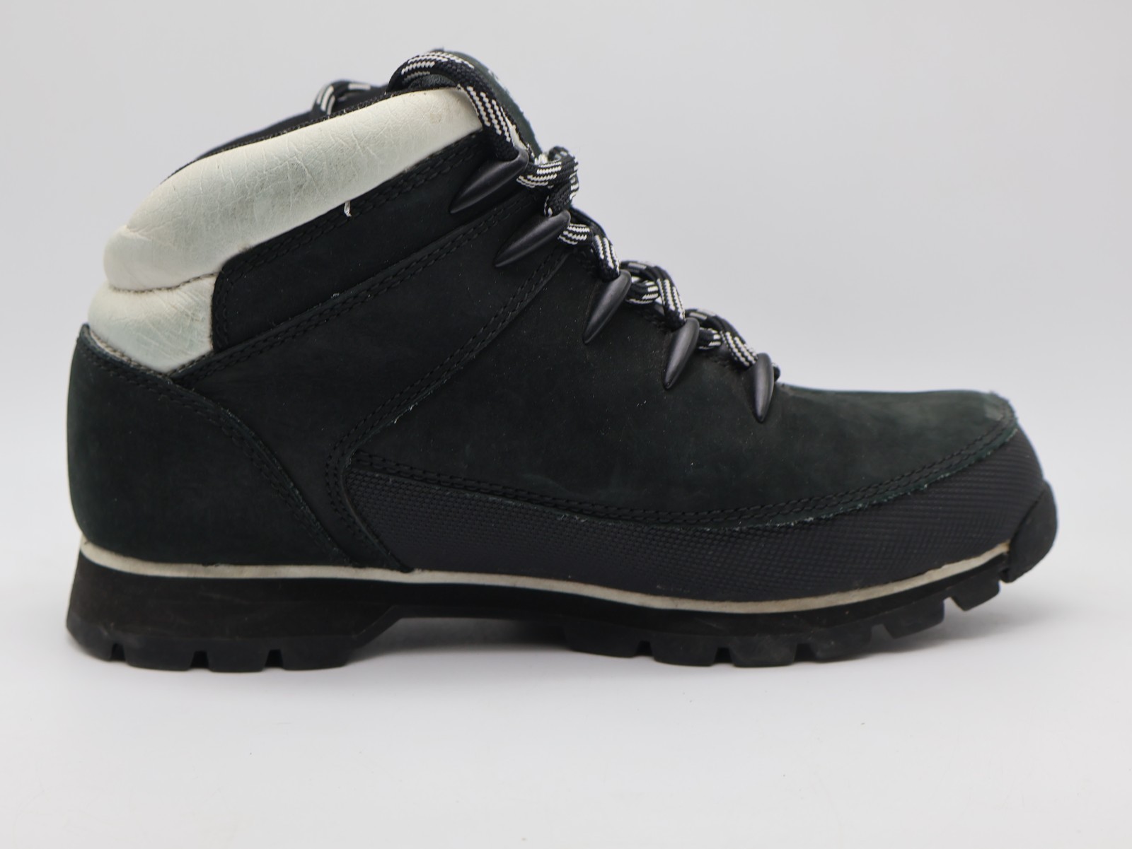 Timberland Euro Sprint Mid Hiker Boot A1R39 Women’s Size 6.5 Black White Trim
