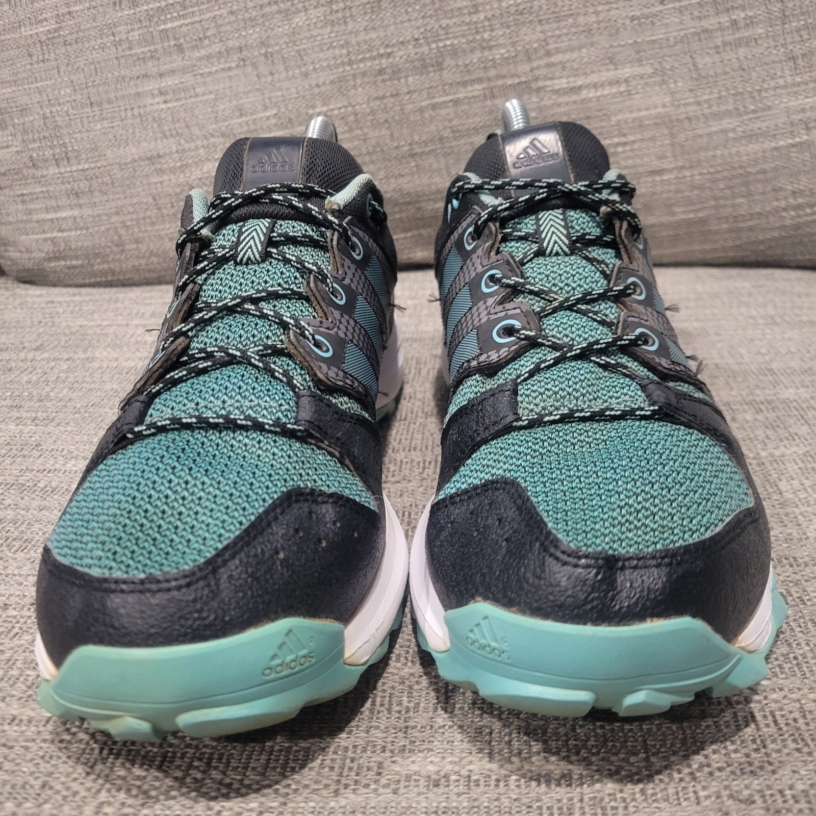 Adidas Womens Galaxy Trail S76976 Black Green Running Shoes Sneakers Size 10