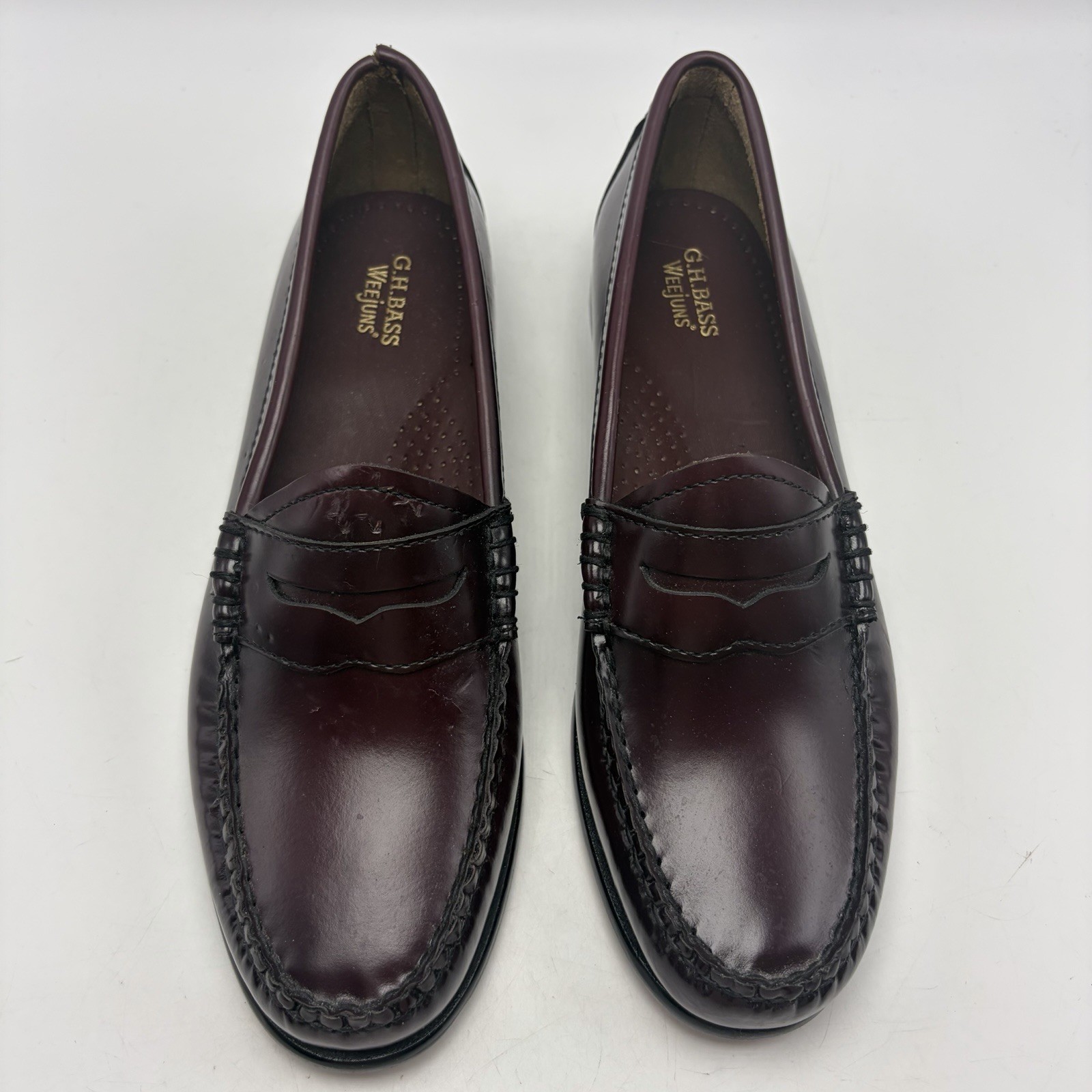 Weejuns GH Bass Whitney Penny Loafers Womens 9 M Burgundy Moc Toe Business READ