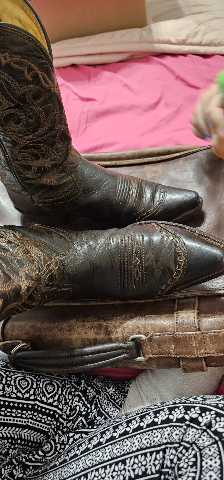 Tony Lama VF6009 Vaquero Sierra Goldrush Wingtip Snip Toe Boots Women’s 7.5 B