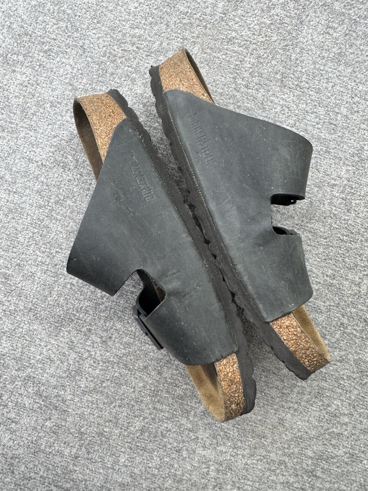 Birkenstock Arizona Soft Footbed Black Suede Leather Sandals 38 Woman’s 8