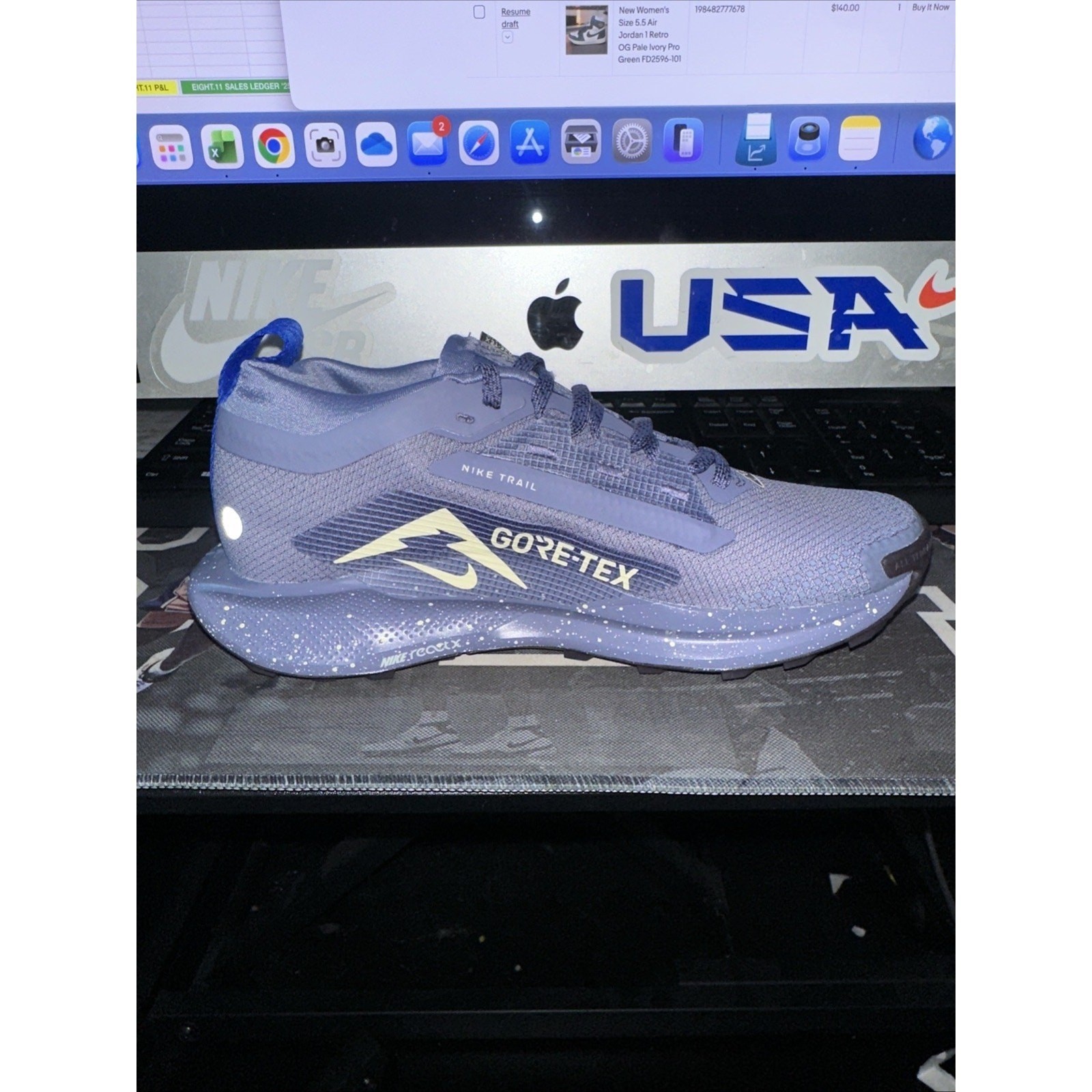 New Women’s Size 6 Nike Pegasus Trail 5 GTX Goretex World Indigo FQ0912-402