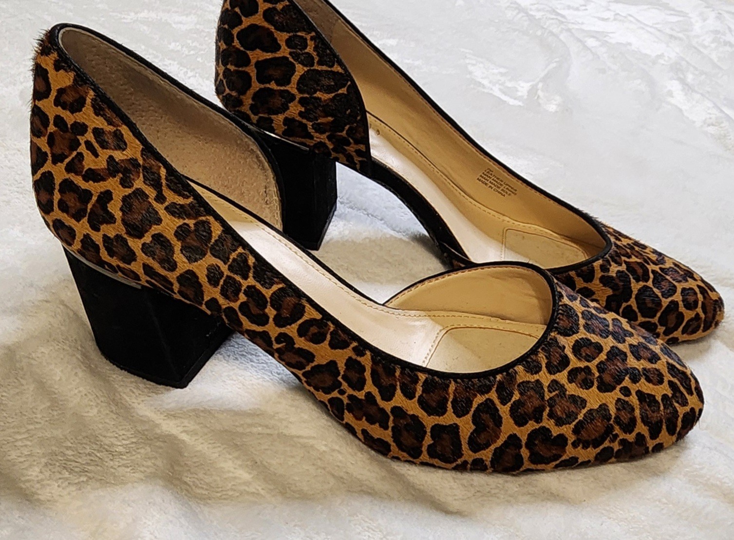 Calf Hair Leopard Print Heels By Alex Marie, EUC, SIZE 7