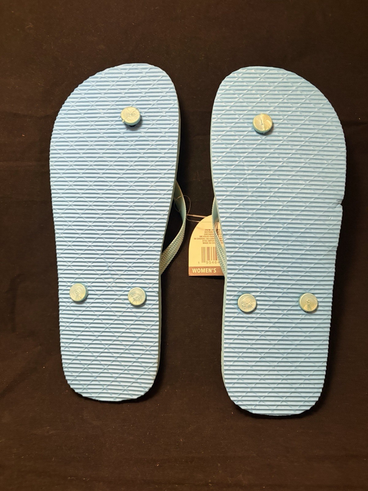 WOMENS JUNCTURE FLIP FLOP RUBBER BEACH SANDALS SIZE SMALL 5-6 NWT Blue Palm