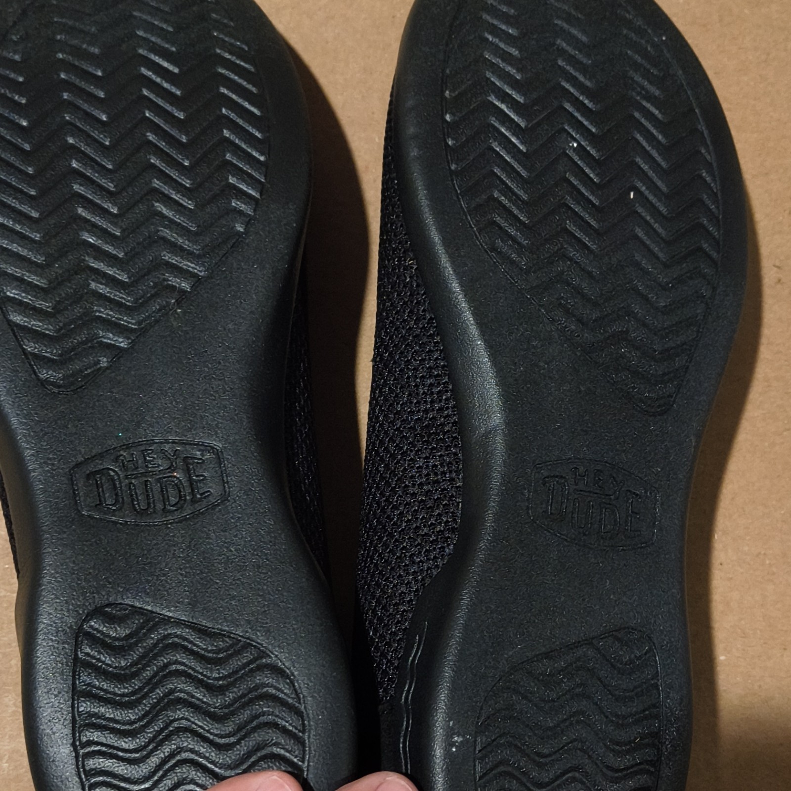Hey Dude Women’s Black Knit Slip-On Ballet Flats Comfort Logo US 5 EU 36