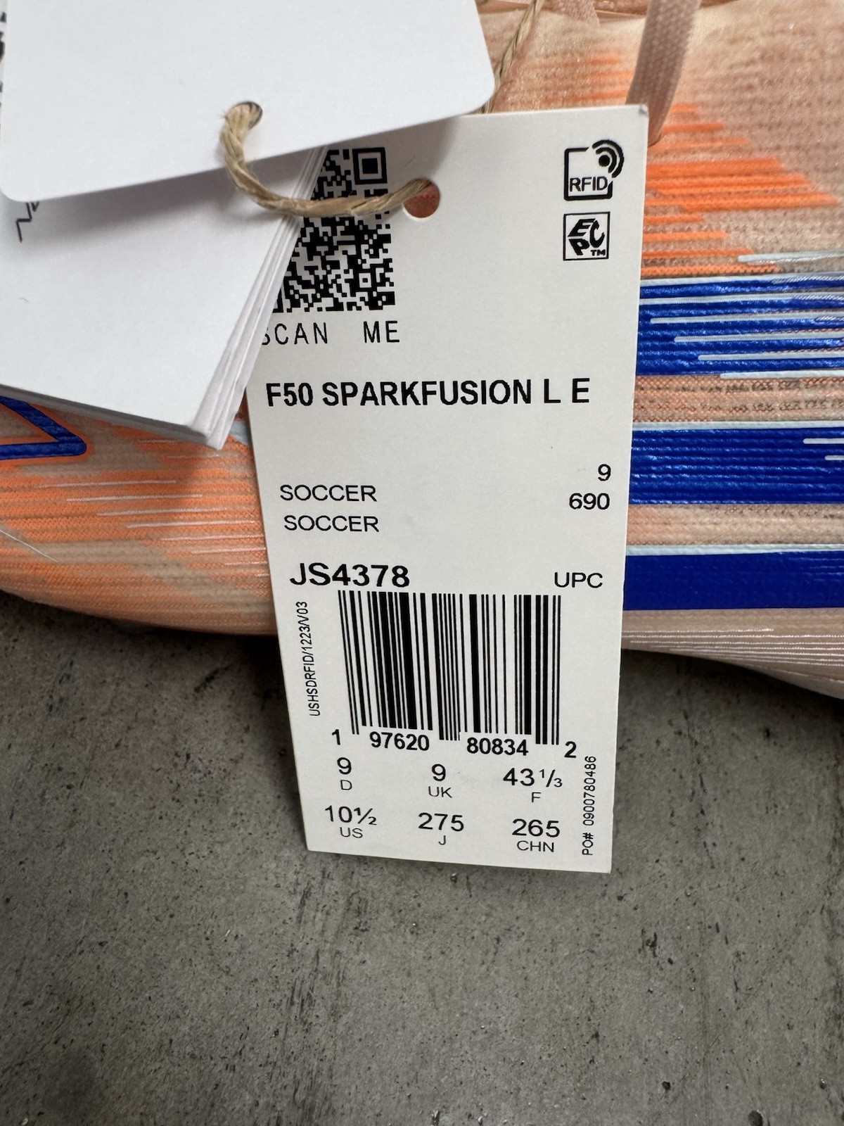 Size 10.5 – adidas F50 Sparkfusion Elite Low FG/AG Orange (Women’s) JS4378 (New)