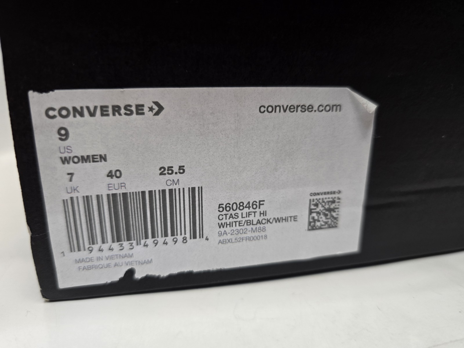 New Converse Chuck Taylor All Star Lift Hi Canvas Shoes (560846F) – White Size 9