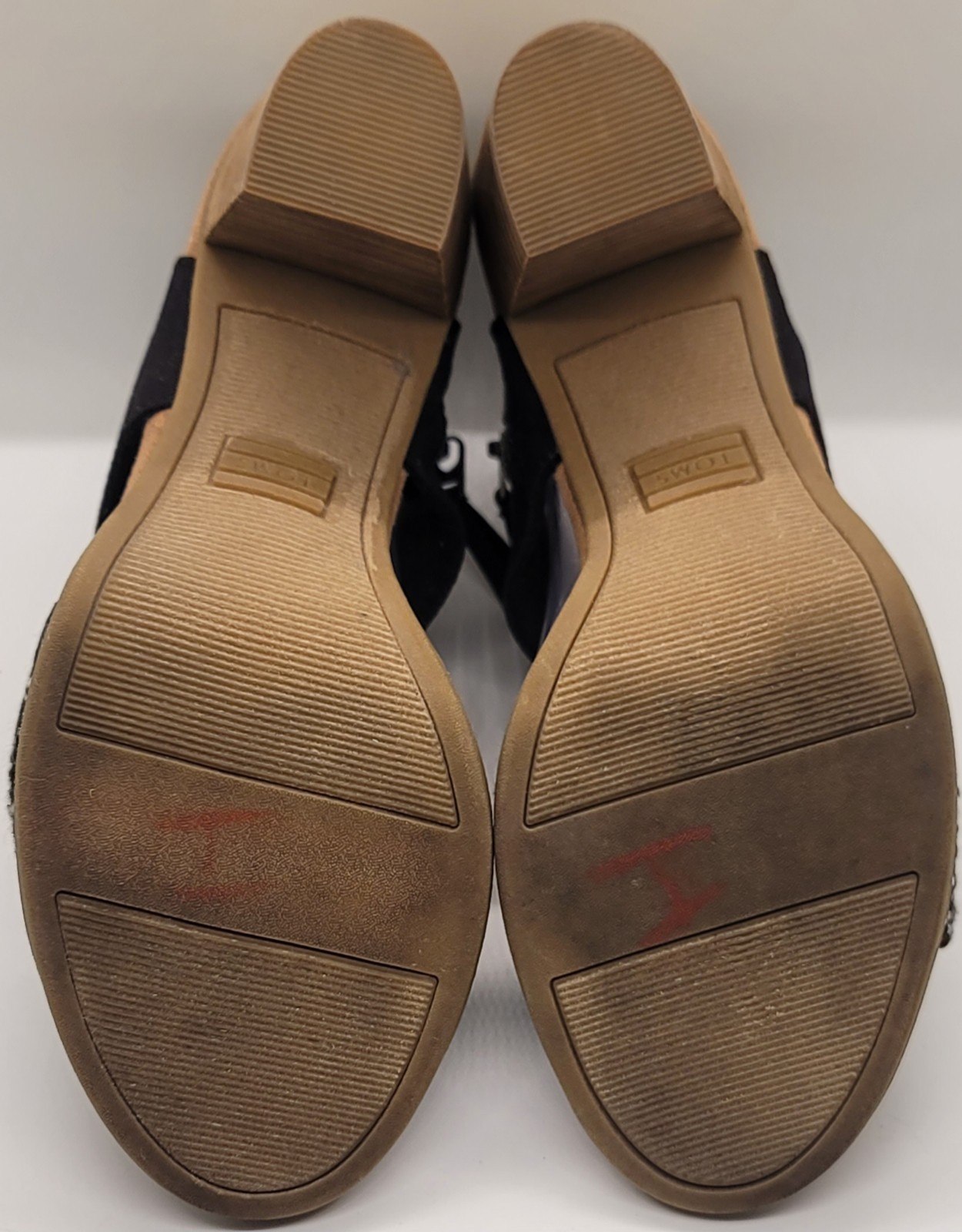 TOMS Majorca Women’s Cutout Sandal Black Open Toed Wedge Size 6
