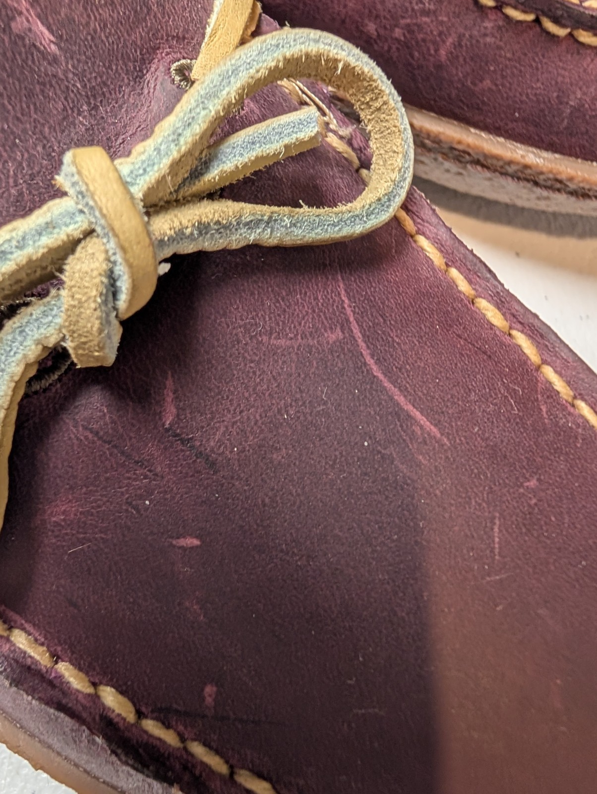 Sz 6M L.L.Bean Hand-Sewn Purple Leather Slippers, Flannel Lined #301104
