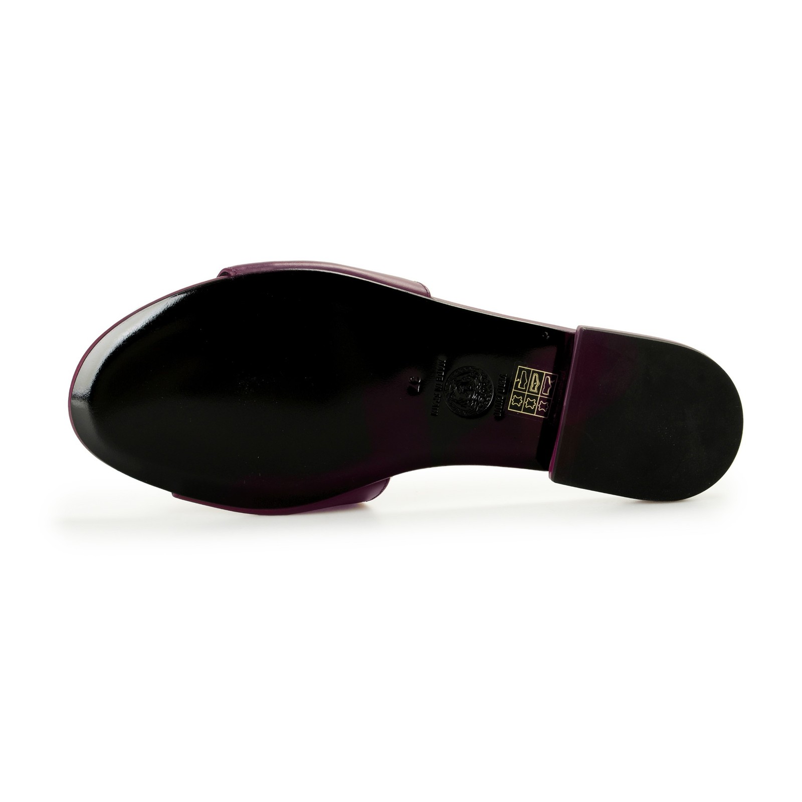Versace Women’s Plum Purple Gold Medusa Heeled Sandals Mules Shoes US 6 IT 36