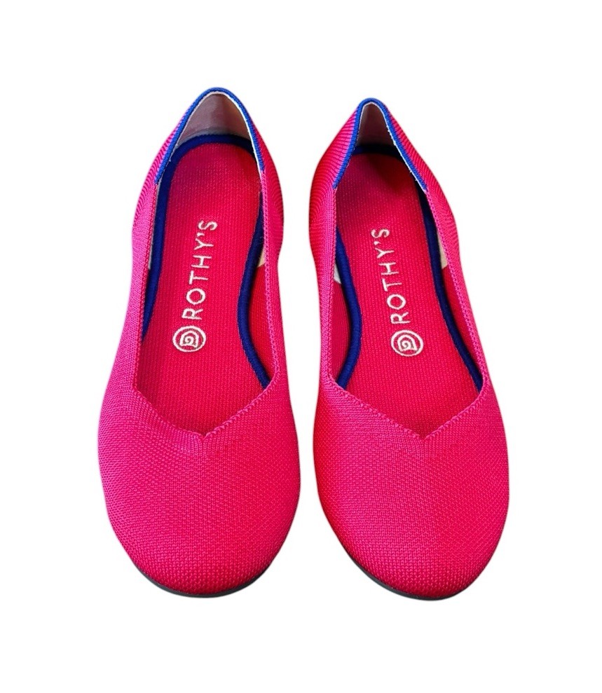 Rothys The Daily Flat Pink Size 6 Washable Slip On Ballet Flats Walking Travel