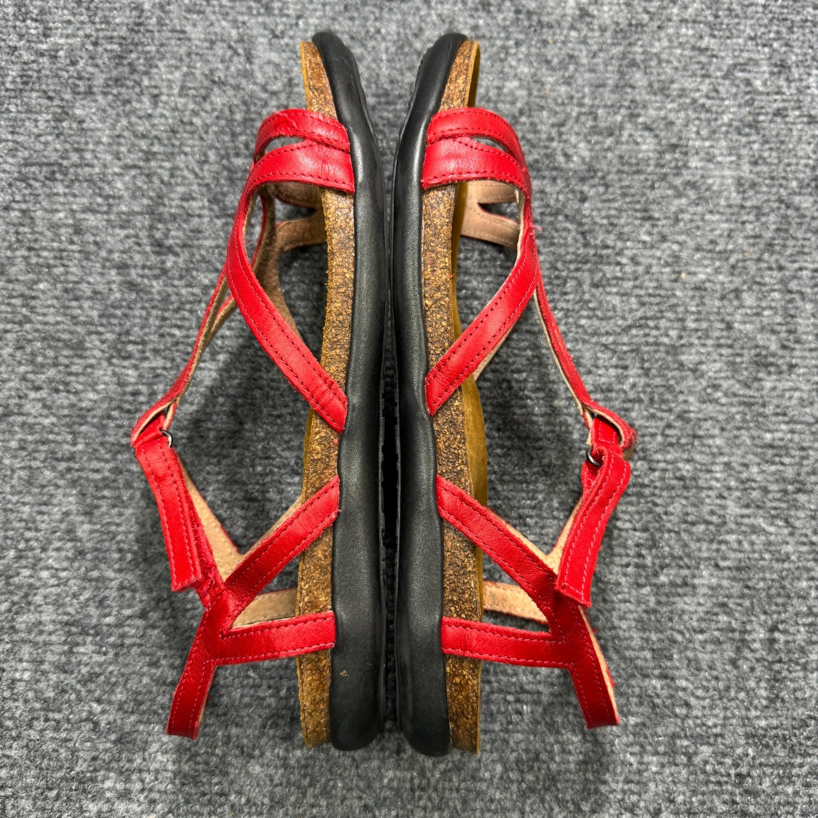 Naot Dorith Sandals Womens 8 Red Leather Strappy Slingback Cushion
